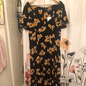 Maxi Navy blue floral dress NEVER WORN
